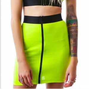 LIP SERVICE ZIP UP NEON SKIRT (NEW WITH TAGS)